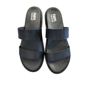 Faryl by Farylrobin women's slide sandals Rory Black Size 10
